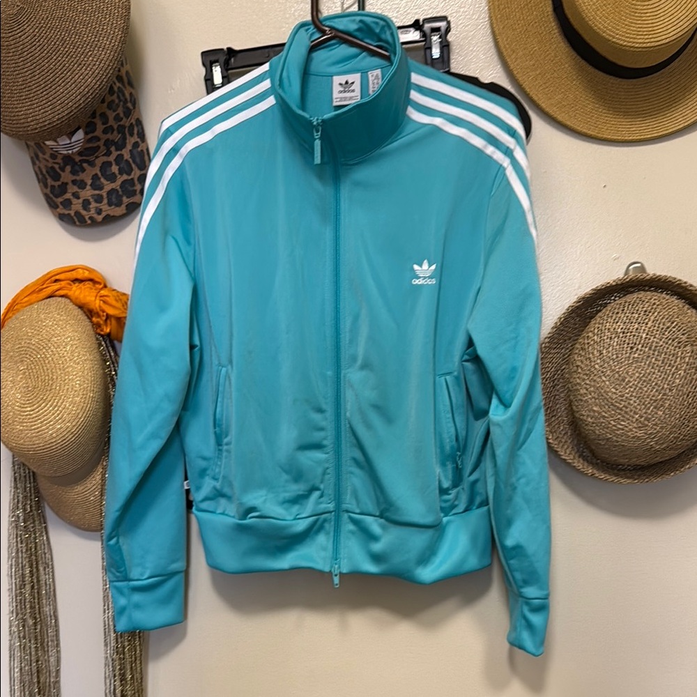Adidas Blue Bomber Jacket with Signature Stripes